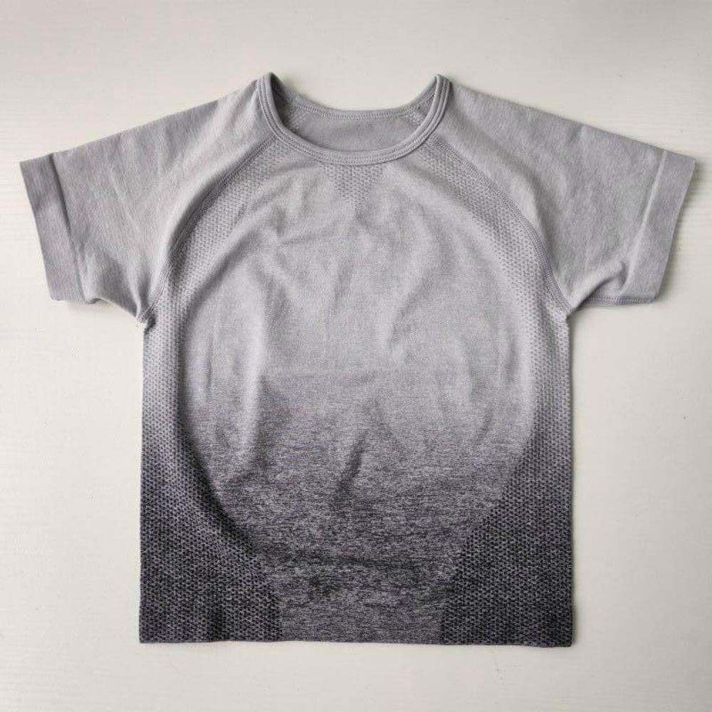 Ombré seamless crop top gray